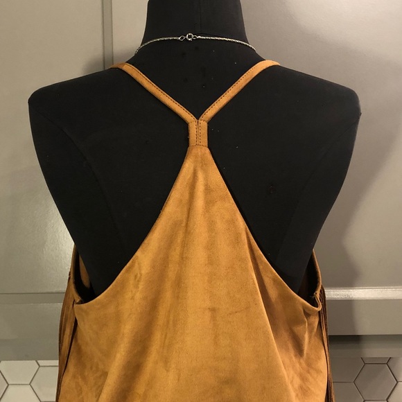 Camel faux suede dress - Picture 4 of 7